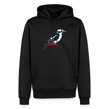Specht Grafik Design T-Shirt Geschenk - Männer Premium Bio Hoodie - Schwarz - Vorne - Nico (187cm)