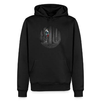 Picts de conception de T-shirt cadeau - Sweat à capuche Premium bio Homme - noir - Devant - Nico (187cm)