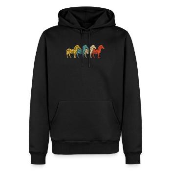 Vintage Retro Pop Art Zebra Geschenk - Männer Premium Bio Hoodie - Schwarz - Vorne - Nico (187cm)