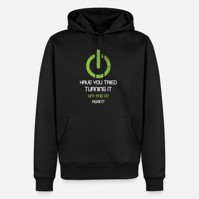 tech, tech desk, developer, - Männer Premium Bio Hoodie - Schwarz
