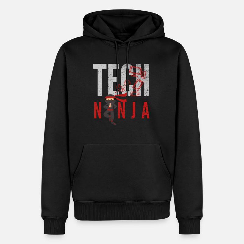tech, tech analyst, programmateur, - Sweat à capuche Premium bio Homme - noir