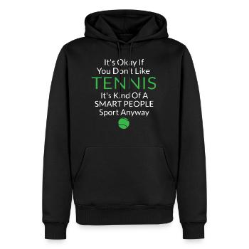 Funny Tennis Quote Accessorie and Gift - Sweat à capuche Premium bio Homme - noir - Devant - Nico (187cm)