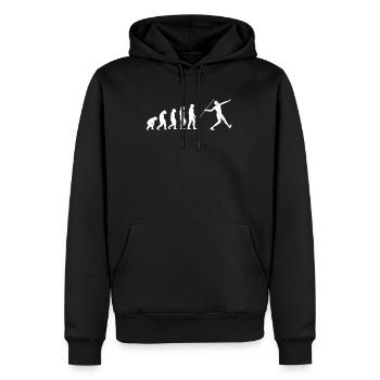 Evolution Lance de lance de lance T-shirt cadeau - Sweat à capuche Premium bio Homme - noir - Devant - Nico (187cm)