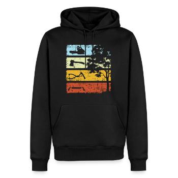 Tronçonneuse d'arbre à bois Vintage bûcheron - Sweat à capuche Premium bio Homme - noir - Devant - Nico (187cm)