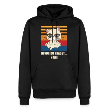 Bevor du fragst Nein Katze Grumpy Katzen Cat - Männer Premium Bio Hoodie - Schwarz - Vorne - Nico (187cm)