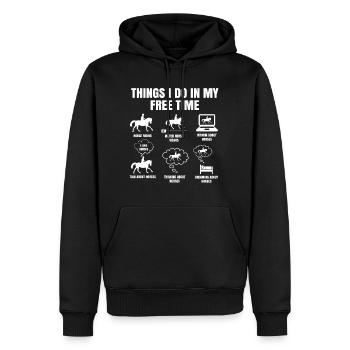 Dinge Die Ich In Meiner Freizeit Mache Pferde - Männer Premium Bio Hoodie - Schwarz - Vorne - Nico (187cm)
