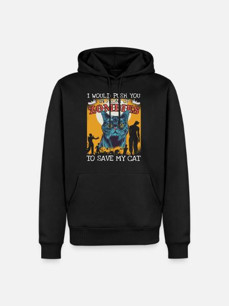 Zombie Cat Lover Cats - Men’s Premium Organic Hoodie - black