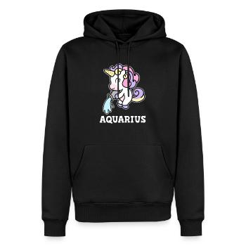 Wassermann Sternzeichen Einhorn Kostüm - Männer Premium Bio Hoodie - Schwarz - Vorne - Nico (187cm)