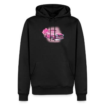 148 Vintage rose voiture design classique rétro cadeau art - Sweat à capuche Premium bio Homme - noir - Devant - Nico (187cm)