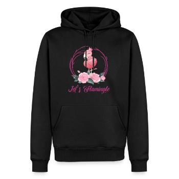 Let's Flamingle Lustiger Flamingo Frauen / Damen - Männer Premium Bio Hoodie - Schwarz - Vorne - Nico (187cm)