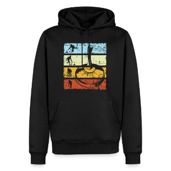 Stockschießen Stocksport Vintage Retro - Männer Premium Bio Hoodie - Schwarz - Vorne - Nico (187cm)