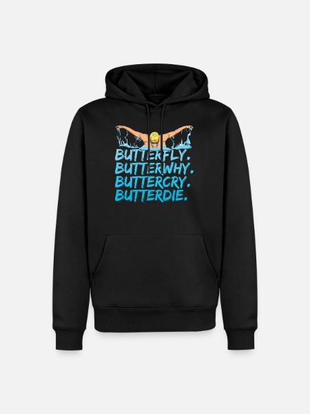 Schwimmen Spruch für einen Schwimmer - Männer Premium Bio Hoodie - Schwarz
