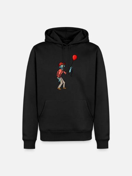 Zombie balloon sarcasm halloween balloon - Men’s Premium Organic Hoodie - black