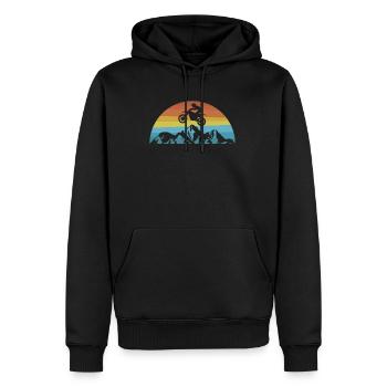 Vintage Retro Motocross T-Shirt Cadeau - Sweat à capuche Premium bio Homme - noir - Devant - Nico (187cm)