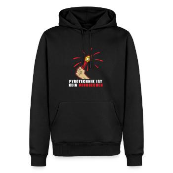 Pyrotechnik ist kein Verbrechen Pyro is no crime - Männer Premium Bio Hoodie - Schwarz - Vorne - Nico (187cm)