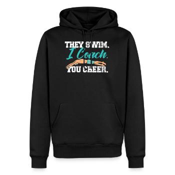 Schwimmen Design für einen Schwimm-Lehrer - Männer Premium Bio Hoodie - Schwarz - Vorne - Nico (187cm)