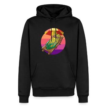 Witziger Maiskolben mit Sonnenbrille Mais Sonnen - Männer Premium Bio Hoodie - Schwarz - Vorne - Nico (187cm)