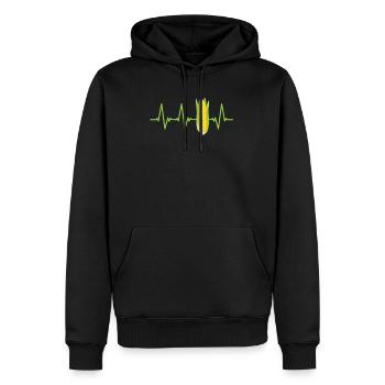 Maiskolben Herzschlag EKG Herzfrequenz - Männer Premium Bio Hoodie - Schwarz - Vorne - Nico (187cm)