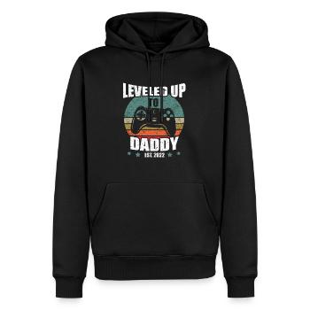 Lustiges Ich Werde Papa Leveled Up To Daddy 2022 - Männer Premium Bio Hoodie - Schwarz - Vorne - Nico (187cm)