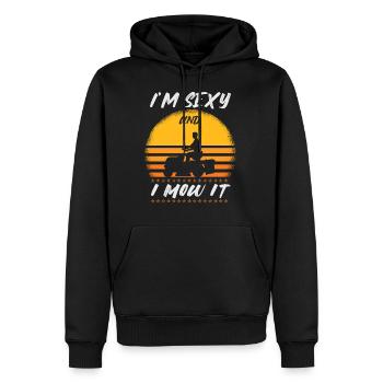 pelouse Tondre Tondeuse herbe herbe idée cadeau - Sweat à capuche Premium bio Homme - noir - Devant - Nico (187cm)