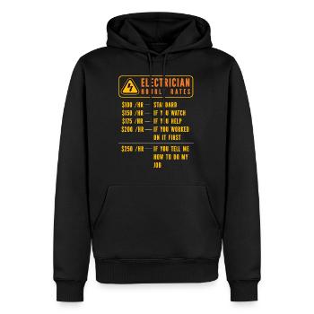 Elektriker Stundensätze Elektrizität Elektrotechni - Männer Premium Bio Hoodie - Schwarz - Vorne - Nico (187cm)