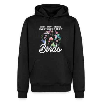 Ornithology saying for a bird photographer - Men’s Premium Organic Hoodie - black - Front - Nico (187cm)