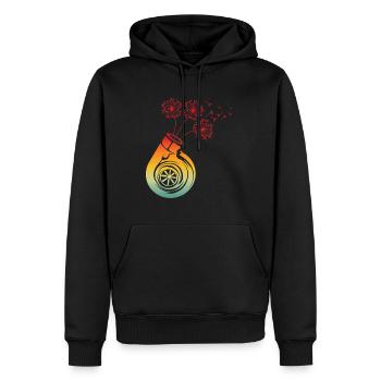 Boosteblume Turbocompresseur Pissenlit pissenlit - Sweat à capuche Premium bio Homme - noir - Devant - Nico (187cm)