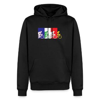 tour france, tour france tour 2021, - Sweat à capuche Premium bio Homme - noir - Devant - Nico (187cm)