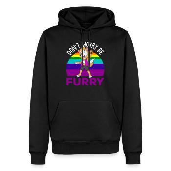 Furry, Furry furry animals, dog, - Men’s Premium Organic Hoodie - black - Front - Nico (187cm)