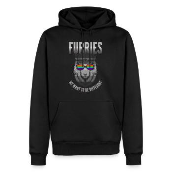 Furry, Furry Kongresse, Wolf, - Männer Premium Bio Hoodie - Schwarz - Vorne - Nico (187cm)