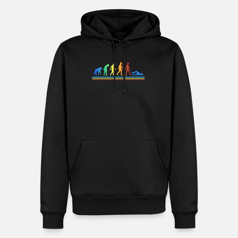Schwimmer Evolution Freizeitsport Athleten - Männer Premium Bio Hoodie - Schwarz
