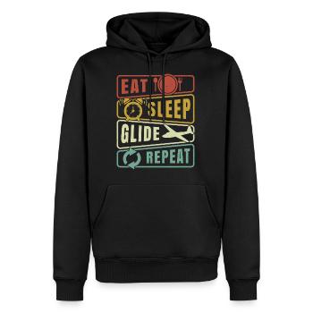 Eat Sleep Glide Repeat Glider Pilot Gliding Flight - Sweat à capuche Premium bio Homme - noir - Devant - Nico (187cm)