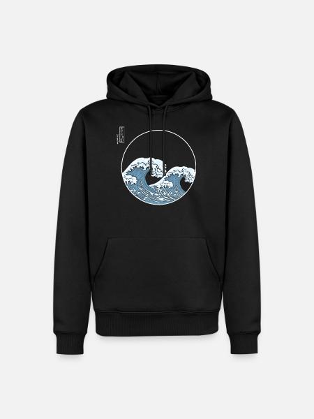 Kanagawa Große Welle Japan Japanische Kunst Kanji - Männer Premium Bio Hoodie - Schwarz