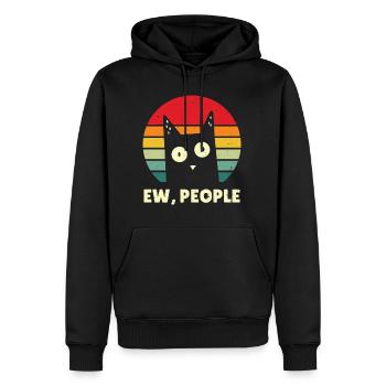 Cat Ew People Vintage Amoureux des Chats Anti Social - Sweat à capuche Premium bio Homme - noir - Devant - Nico (187cm)