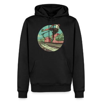 Scooter Stunt Scooter Street Trick Roller Stunt - Männer Premium Bio Hoodie - Schwarz - Vorne - Nico (187cm)