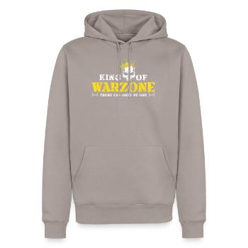 King of Warzone Gamer Cadeaux Calls à Duty Cod - Sweat à capuche Premium bio Homme - taupe - Devant - Nico (187cm)