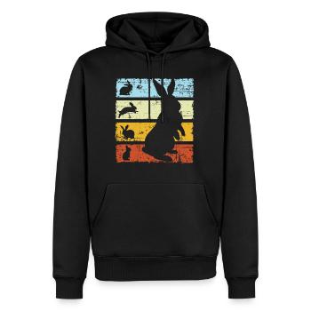 Rabbit Retro - Männer Premium Bio Hoodie - Schwarz - Vorne - Nico (187cm)