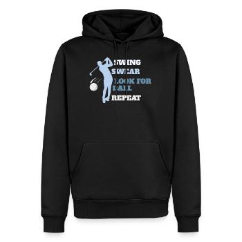 Amateur de golf Golfeur - Sweat à capuche Premium bio Homme - noir - Devant - Nico (187cm)