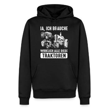 Ich Brauche Alle Diese Traktoren Oldtimer Traktor - Männer Premium Bio Hoodie - Schwarz - Vorne - Nico (187cm)