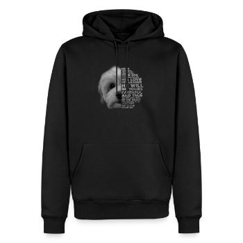 Bolonka Hunde Gesicht Friend Partner Defender - Männer Premium Bio Hoodie - Schwarz - Vorne - Nico (187cm)