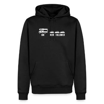Wohnmobil Camping My Follower Wohnwagen Autofahrer - Männer Premium Bio Hoodie - Schwarz - Vorne - Nico (187cm)