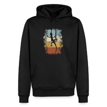 Retro Vintage Gecko Eidechse Reptilien Terraristik - Männer Premium Bio Hoodie - Schwarz - Vorne - Nico (187cm)