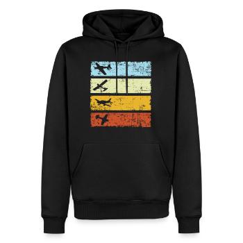 Modellflug Modellflieger retro vintage Modellflug - Männer Premium Bio Hoodie - Schwarz - Vorne - Nico (187cm)