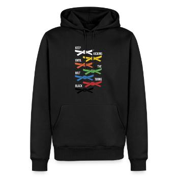 Keep Training Until The Belt Turns Black - Men’s Premium Organic Hoodie - black - Front - Nico (187cm)