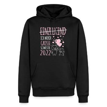 Ich werde eine große Schwester Einzelkind Ferkel - Männer Premium Bio Hoodie - Schwarz - Vorne - Nico (187cm)