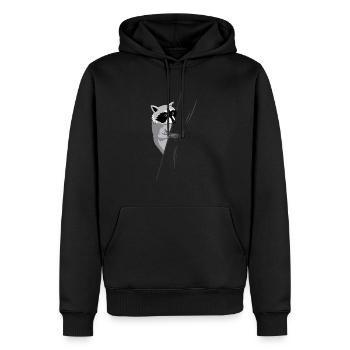 Raccoon Panda Raccoon Masked Hiding Bandit - Männer Premium Bio Hoodie - Schwarz - Vorne - Nico (187cm)