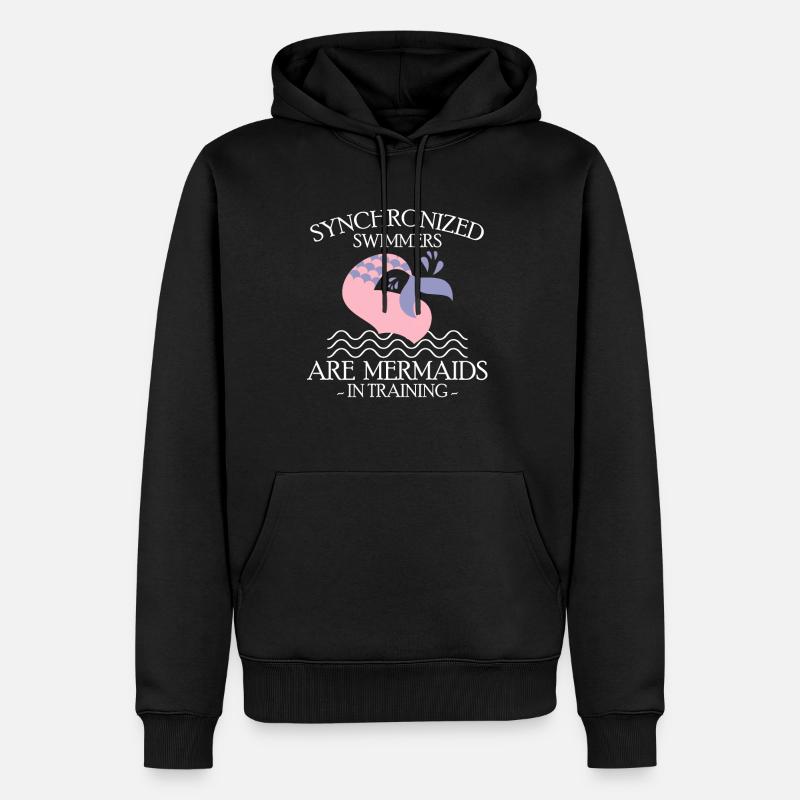 Synchronized Swimmers Are Mermaids - Sweat à capuche Premium bio Homme - noir