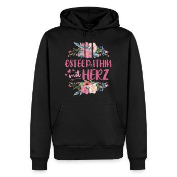 Ostheopathin mit Herz - Männer Premium Bio Hoodie - Schwarz - Vorne - Nico (187cm)
