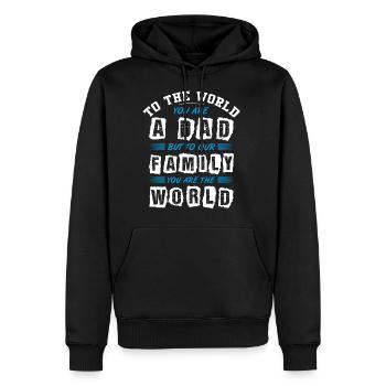 To the World you are a Dad but to Our Family - Männer Premium Bio Hoodie - Schwarz - Vorne - Nico (187cm)