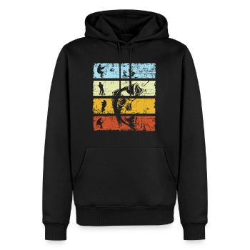 Pêche rétro pêche rétro pêche pêche cadeau pêche - Sweat à capuche Premium bio Homme - noir - Devant - Nico (187cm)